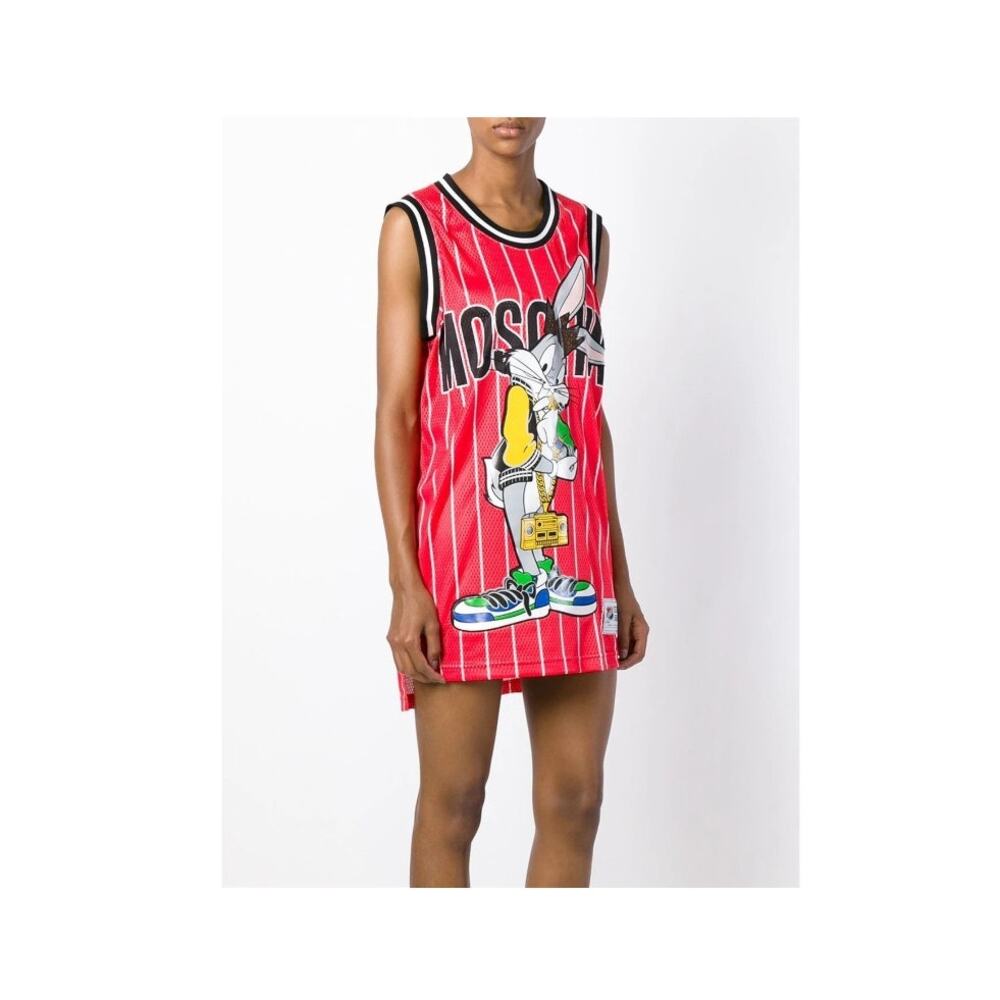 Moschino Jeremy Scott Bugs Bunny Tank Top Jersey Mini Dress Looney Tunes IT 42